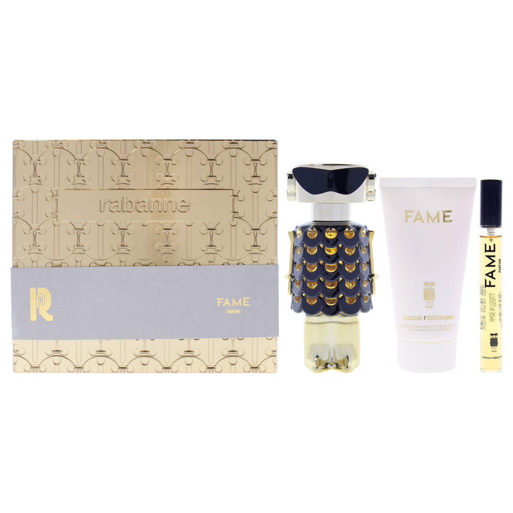 Fame by Paco Rabanne for Women - 3 Pc Gift Set 2.7oz Parfum Spray, 0.34oz